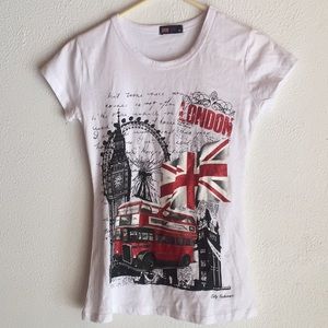London themed white shirt for women